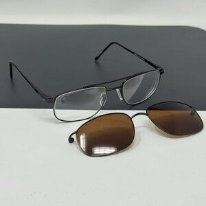 EASYCLIP Superfit Eyeglasses SF 118 54 [] 18-140 10 Polarized Clip - Dark Brown